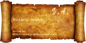 Vozáry Andor névjegykártya