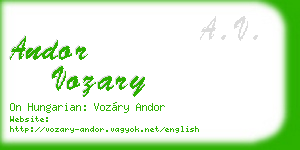 andor vozary business card