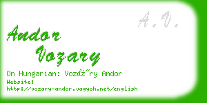 andor vozary business card